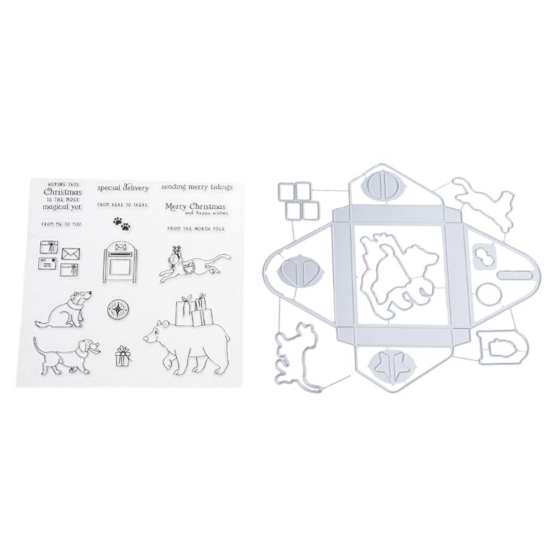 Family Fun DIY Craft Featuring Christmas Metal Cutting Die and Silicone Stamp for Kids Adults Creative Activities