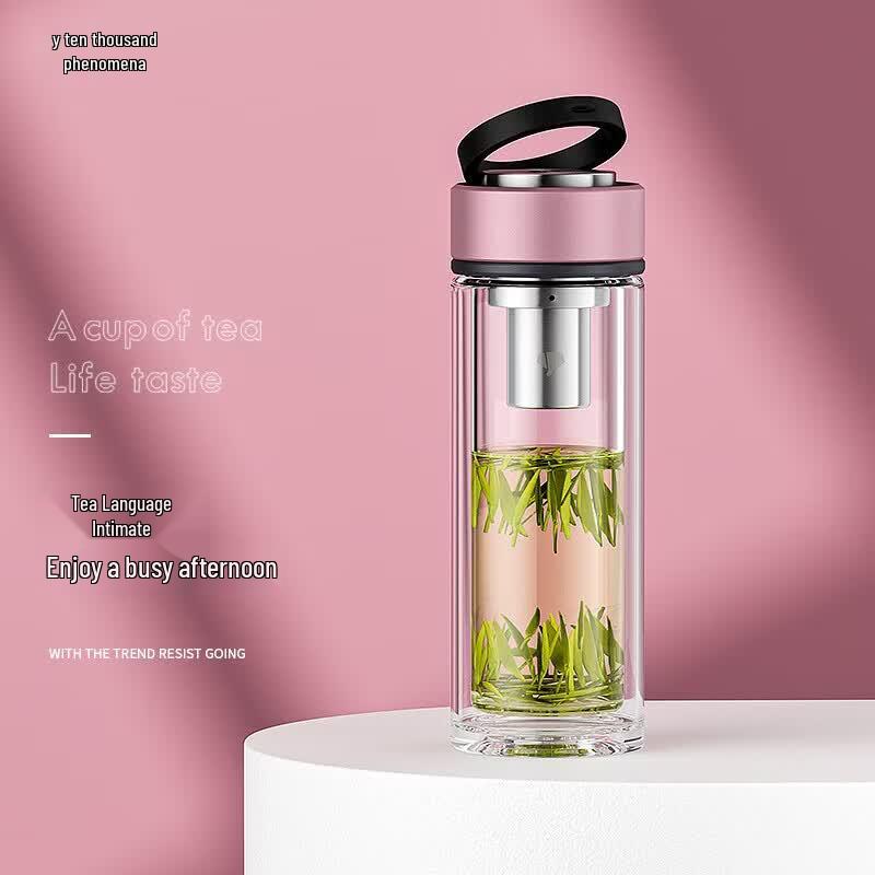 WANXIANG Portable Heat-Resistant Glass Water Bottle