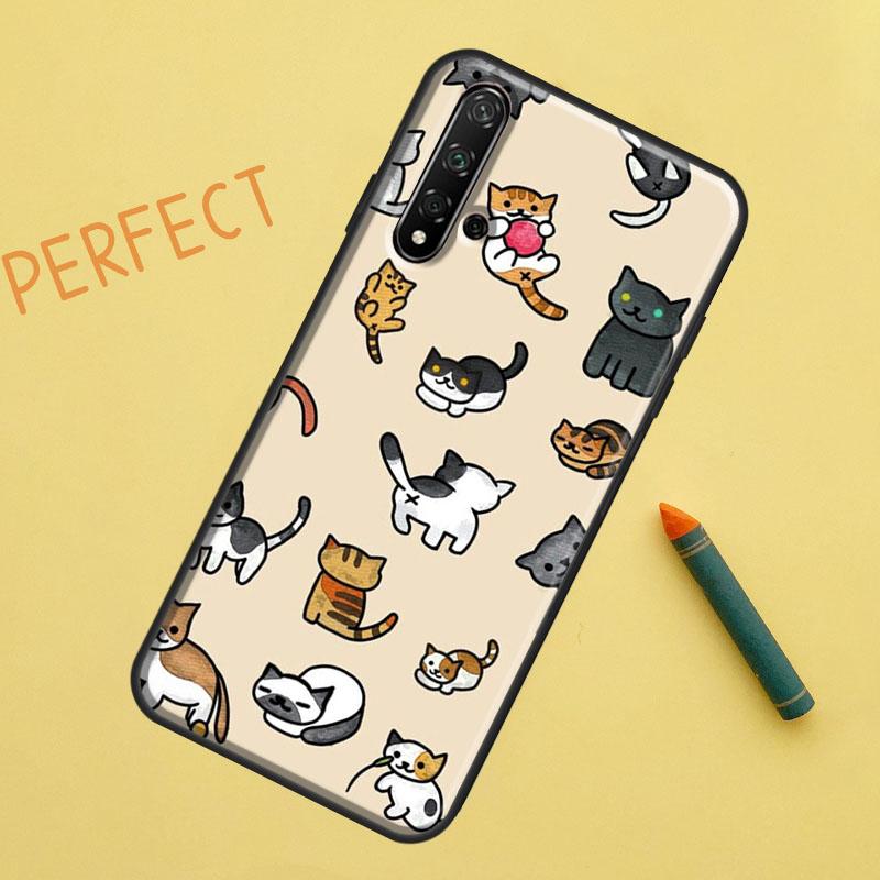 Funny Cute Cats For Huawei Nova 8i 12i 11i 12s Y73 Y72 Y61 Y91 Y90 Y70 Y60 9 10 SE P30 P40 Lite P60 Pro Case