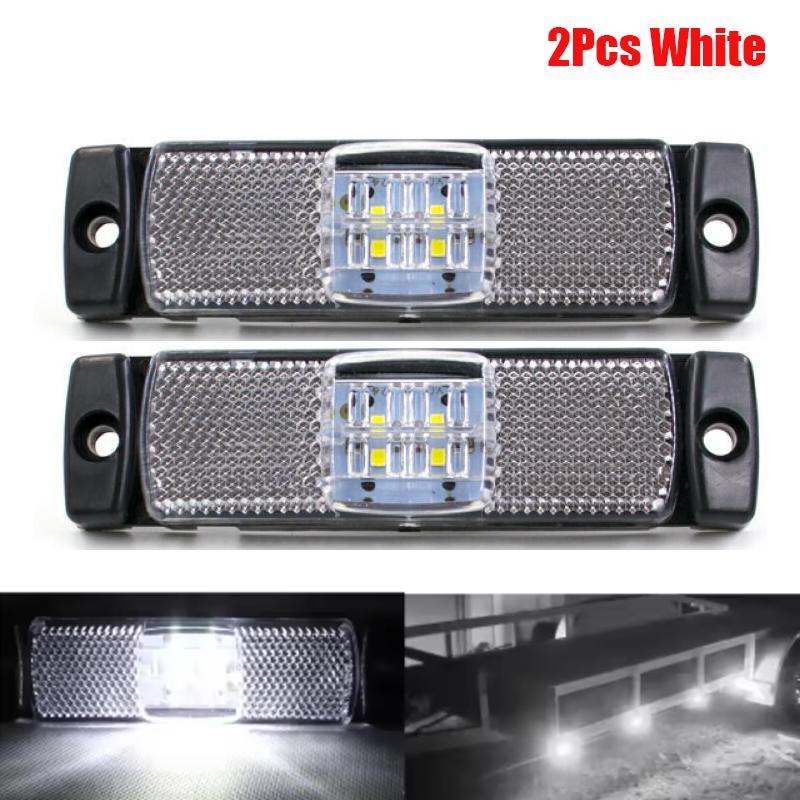 4 LED Reflector Panel Light Truck Identification Light Turn Signal Clearance Brake Tail Light For Trailer Bus Lorry Van 12V 24V