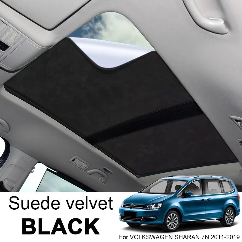 Car Suede Fabric Electrostatic Adsorption Sunroof Sunshade For Volkswagen SHARAN 7N 2011-2019 Heat Insulation Skylight Accessory