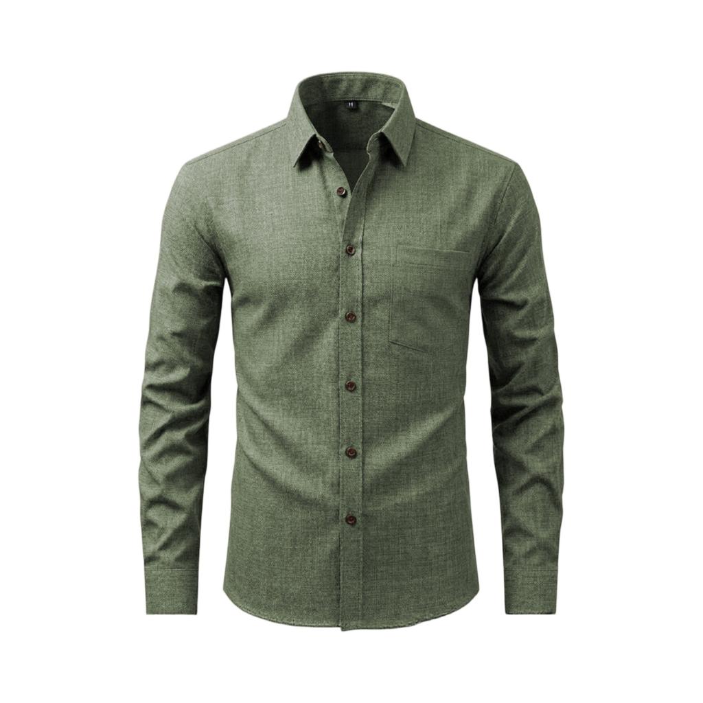 Herren Lässiges Stilvolles Kurzarm-Button-Down-Hemd - Herren Atmungsaktives Baumwollähnliches Leinen Retro - Einzelbrusttasche Hemd