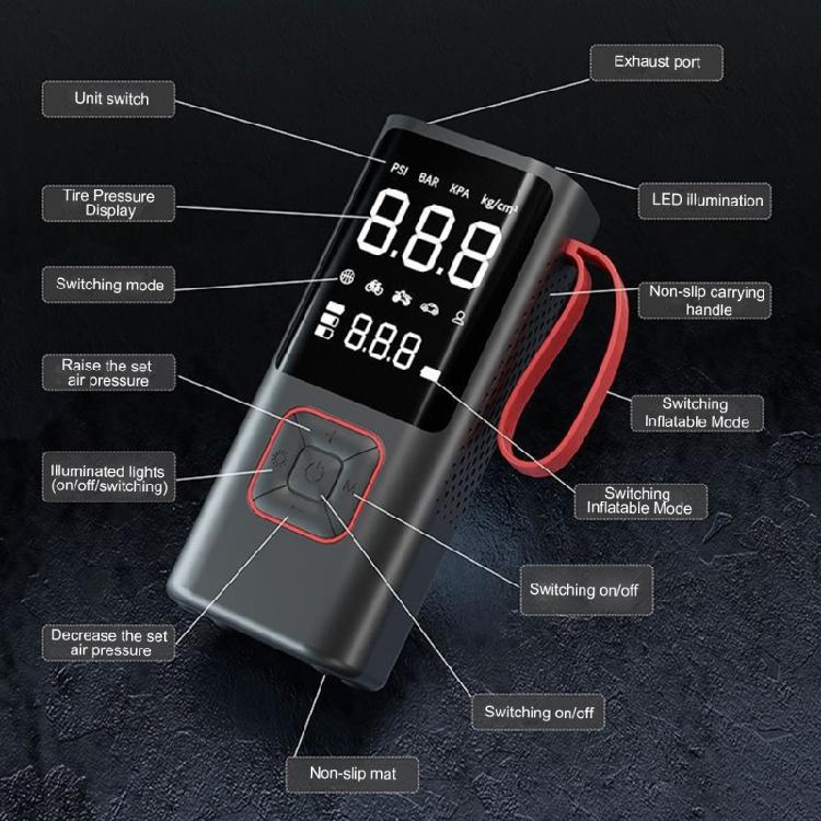 Upgrades Air Compressor ABS Tire Pump Air Inflator Portable Compressor High Efficiency Tire Pump for Motorcycles Bikes