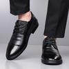 Mens Cowhide Leather Shoes Classic Black Business Dress Shoes Lace Up Office Work Footwear Men'S Casual Loafers Chaussure Hommes