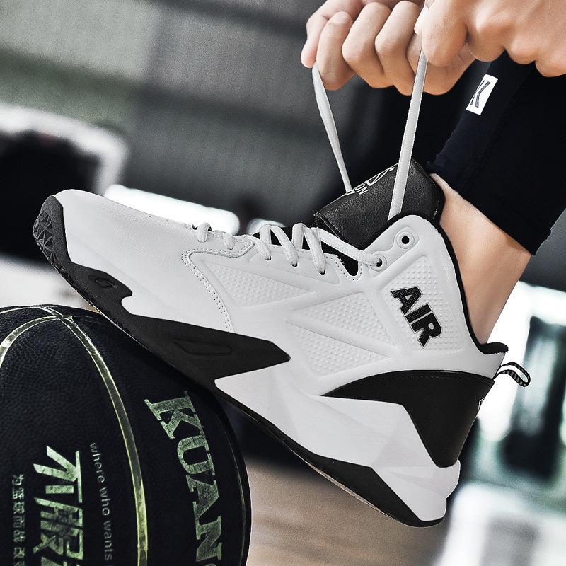 Summer new shoes teen large size white mesh breathable sneakers high top basketball sneakers