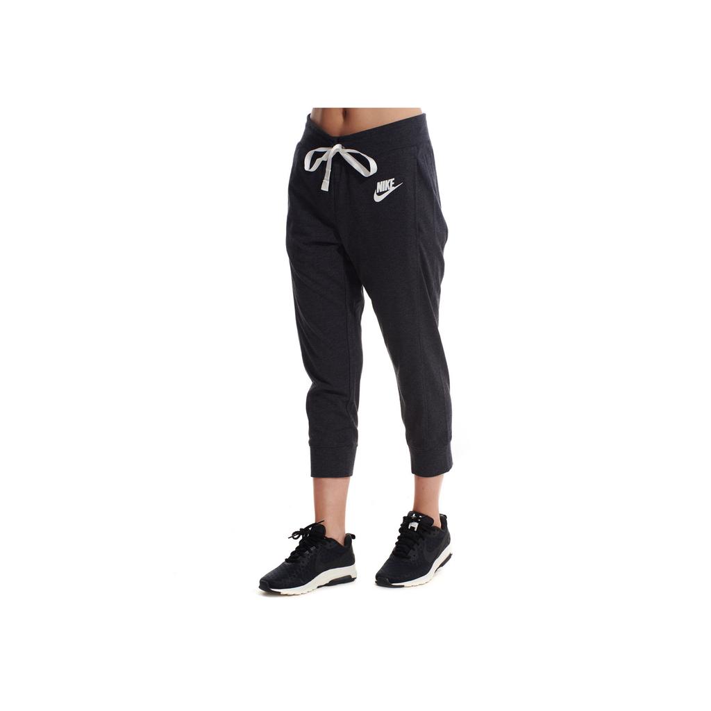 Nike Solid Color Letter Logo Knitted Sports Casual Pants Women Bottoms Black Gray 854964-032