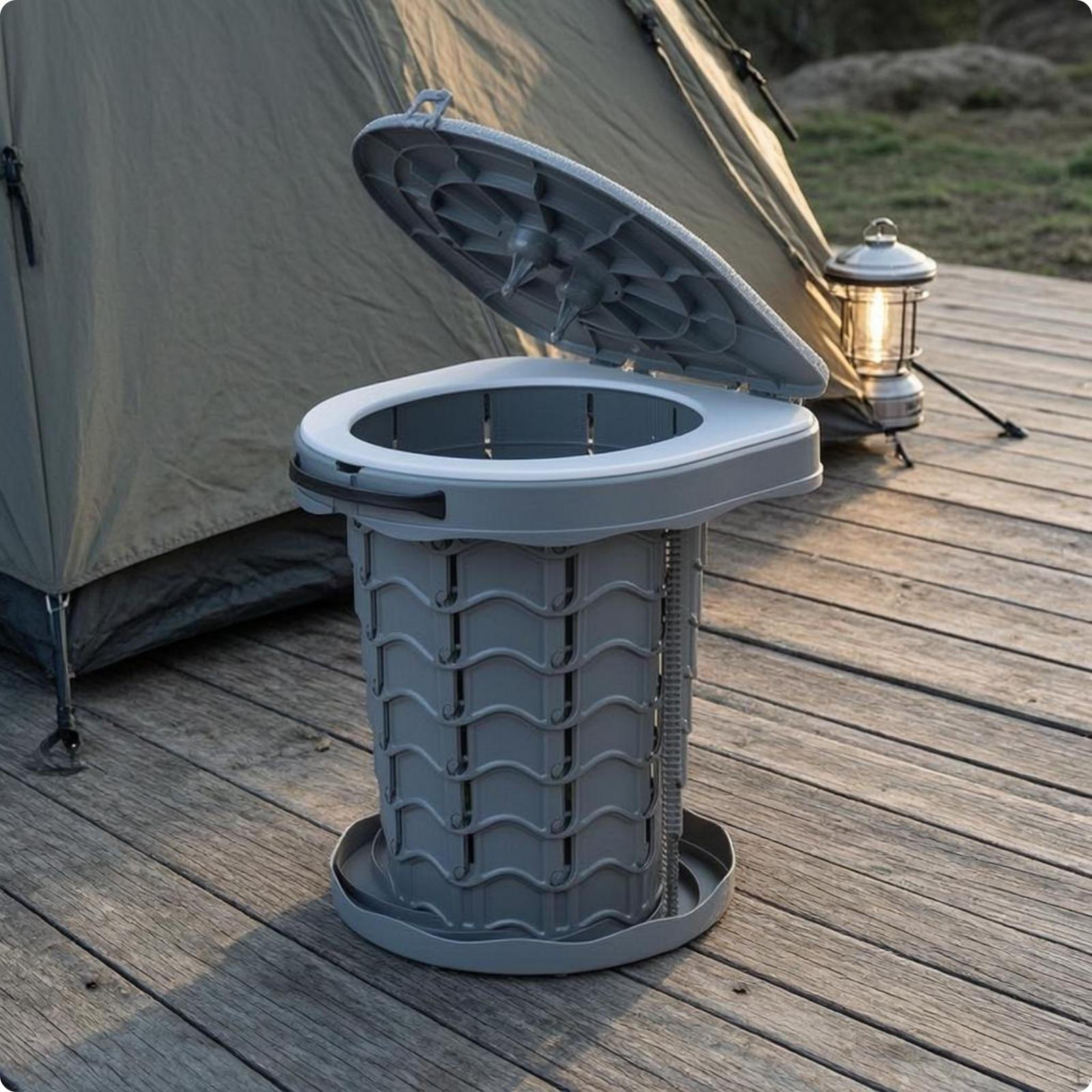 Folding Toilet HighStrength Foldable Hinged Lid