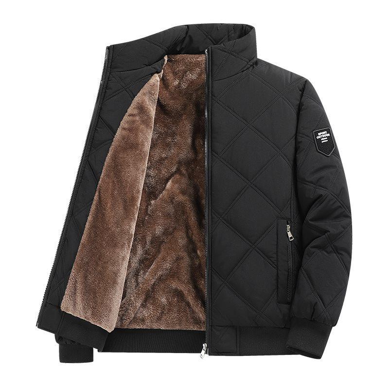 

Осенне-зимняя бархатная теплая хлопковая куртка для мужчин, повседневная, спортивная, ветрозащитная, термопальто, куртка со стойкой 6XL чёрный