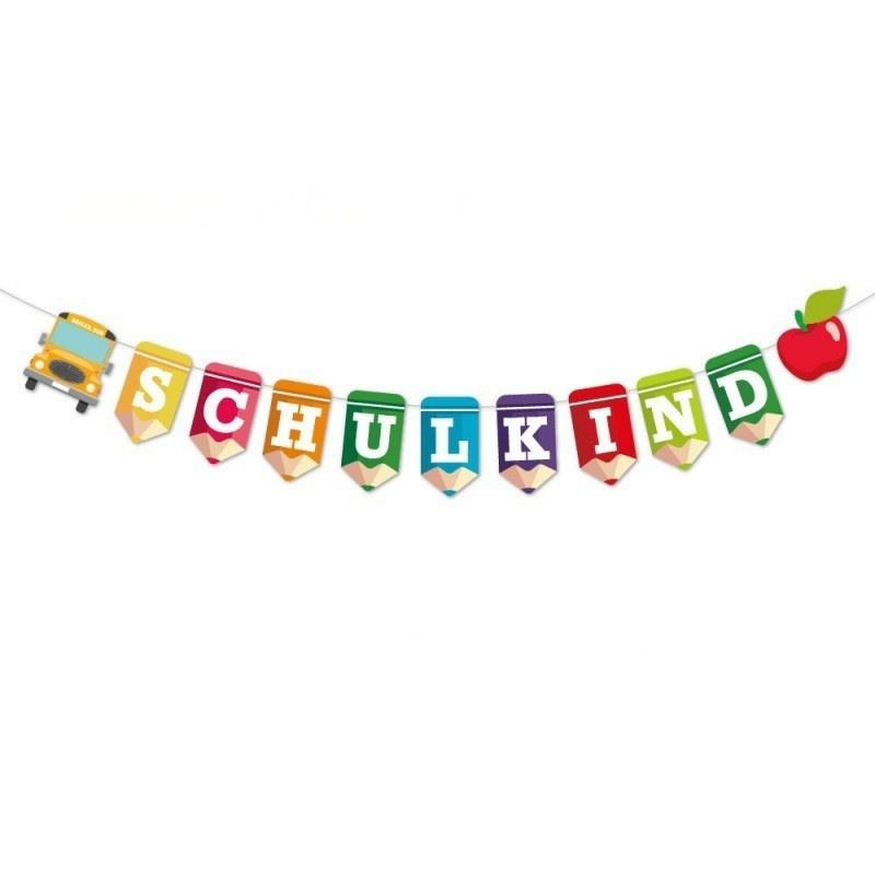 1pc Schulkind Letters Garland Sugar Bags Bunting Hanging Decoration For First Day Of School Schulandfang Banner Party Decor