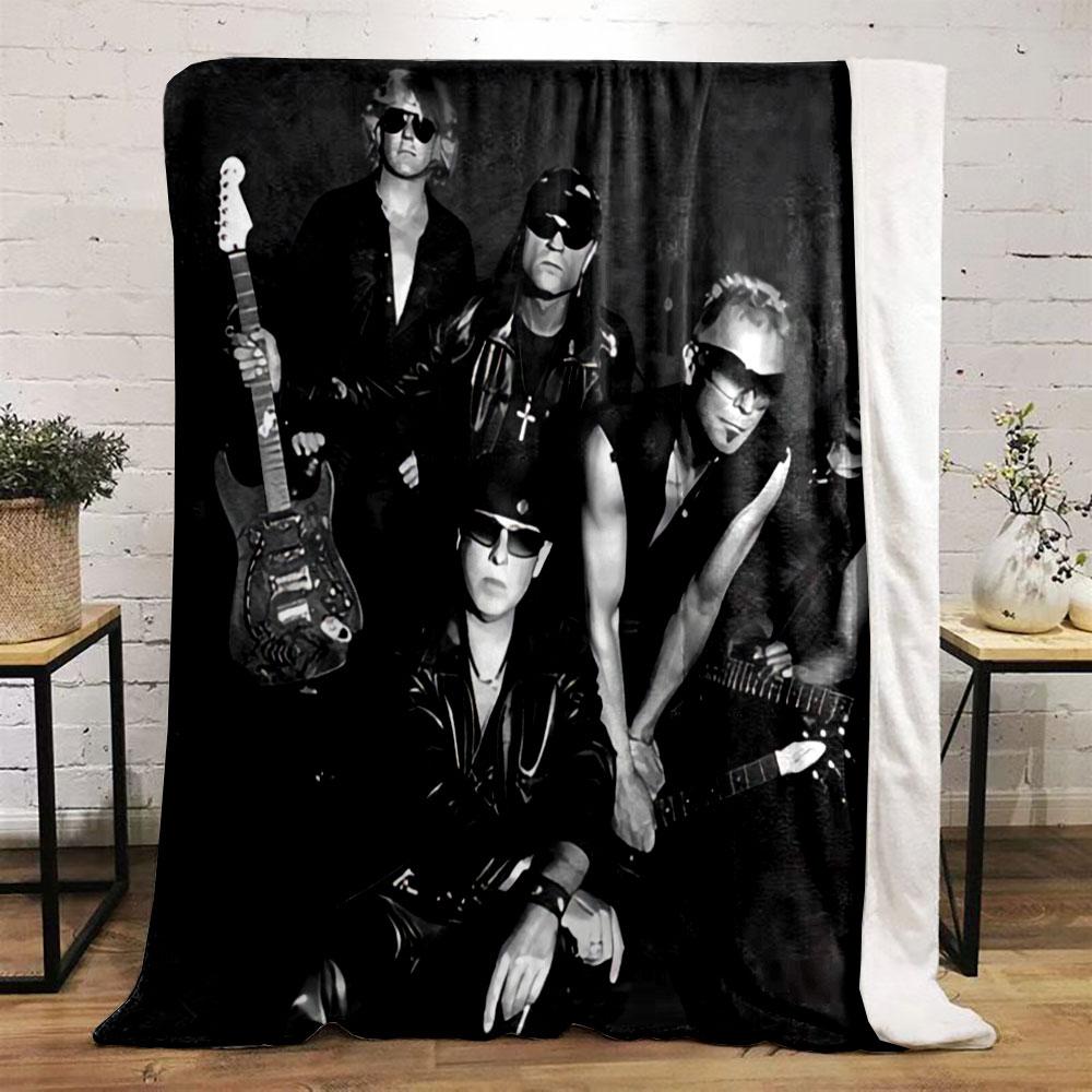 Rock Band In Leather Jackets for All Seasons Blanket Lunch Break Throw Gift