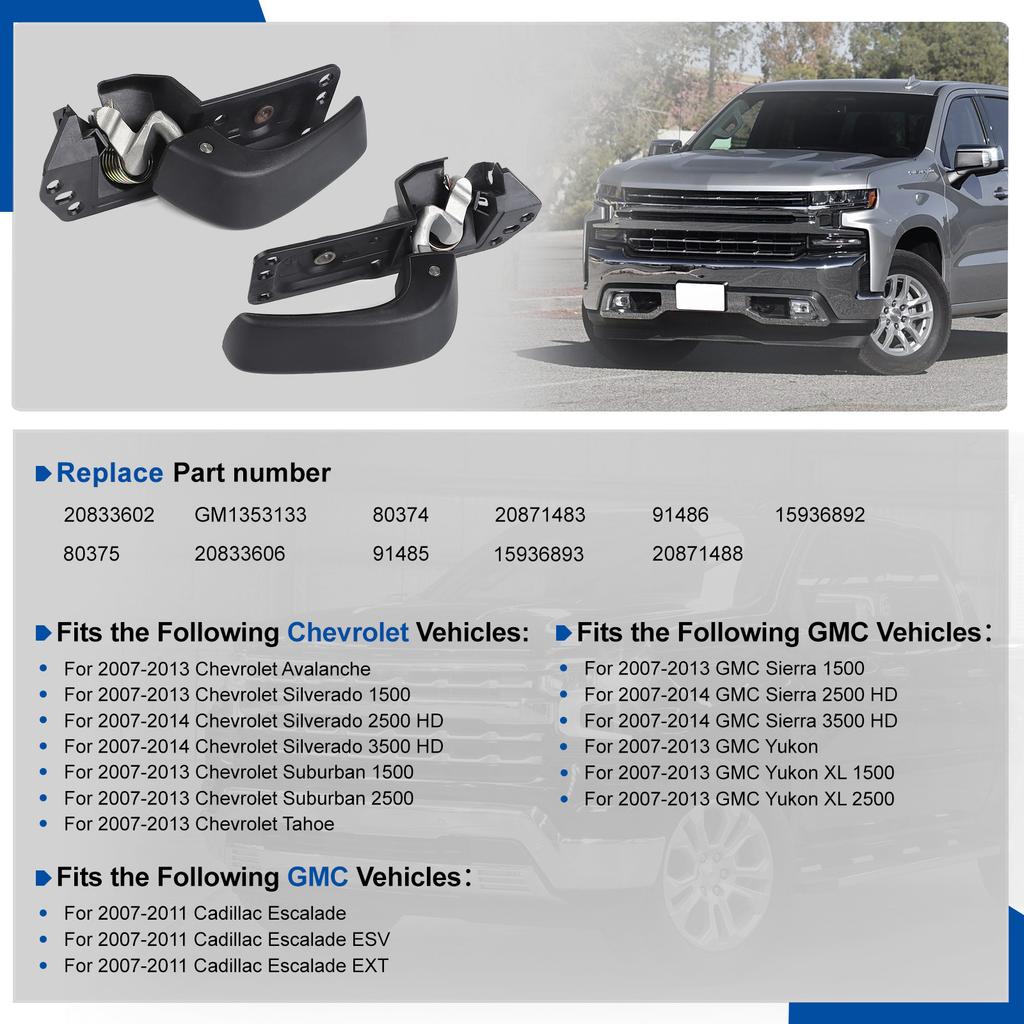For 2007-2013 Chevrolet Silverado GMC Sierra GMC Sierra 15936892 20871488 Internal Door HandleKit Left&Right Specifically Fits
