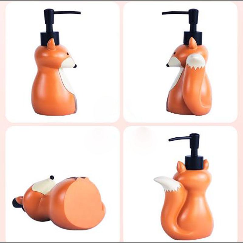 500ml Resin Fox Lotion Bottle Cartoon Animal Soap Liquid Container Home Hotel Shampoo Shower Gel Hand Sanitizer Storage Bottle