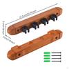 4 Hole Billiard Cue Rack Wood WallAttached Saving Wooden Pool Holder for Game Room, Bar