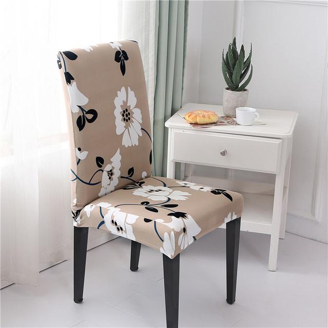 Printed Dining Chair Case Spandex Elastic Chair Slipcover Case Stretch Seat Covers For Wedding Hotel Banquet Home Use Dining Room