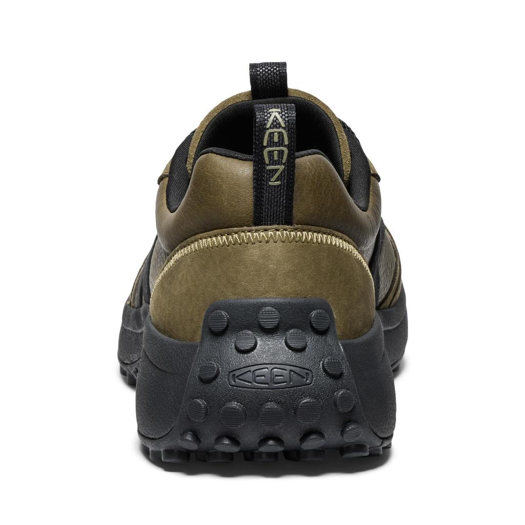 Keen KS86 LEA Leather Dark Size Men's Sneakers, Olive/Black, 27.5cm