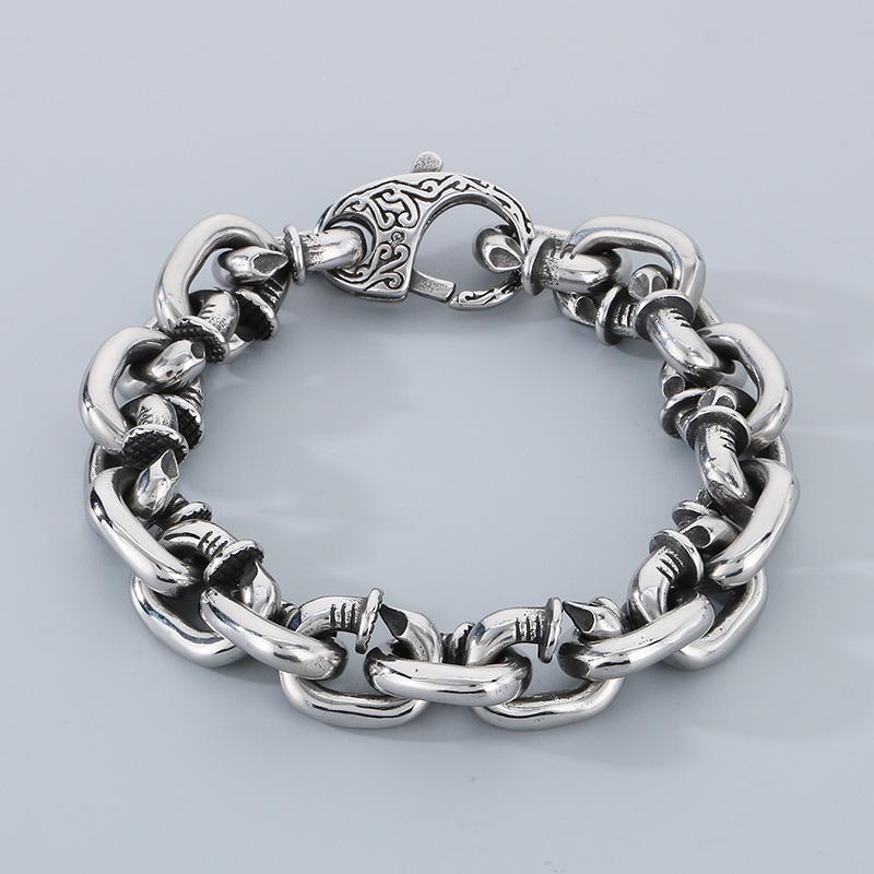 Domineering Stainless Steel Link Bracelet Men Multi-layer Cuff Bangle Punk Style Jewelry Accessory Man Bracelet Gift