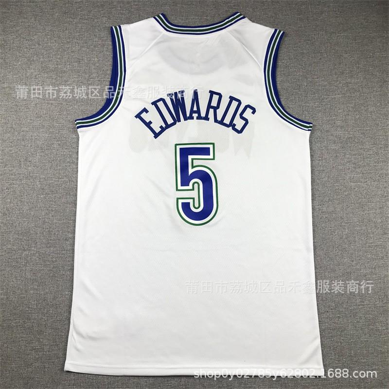 Minnesota Timberwolves NBA Basketball Jersey Edwards 5 Gobert 27 Towns 32 Reed 11 Cotton Sports Fan Apparel