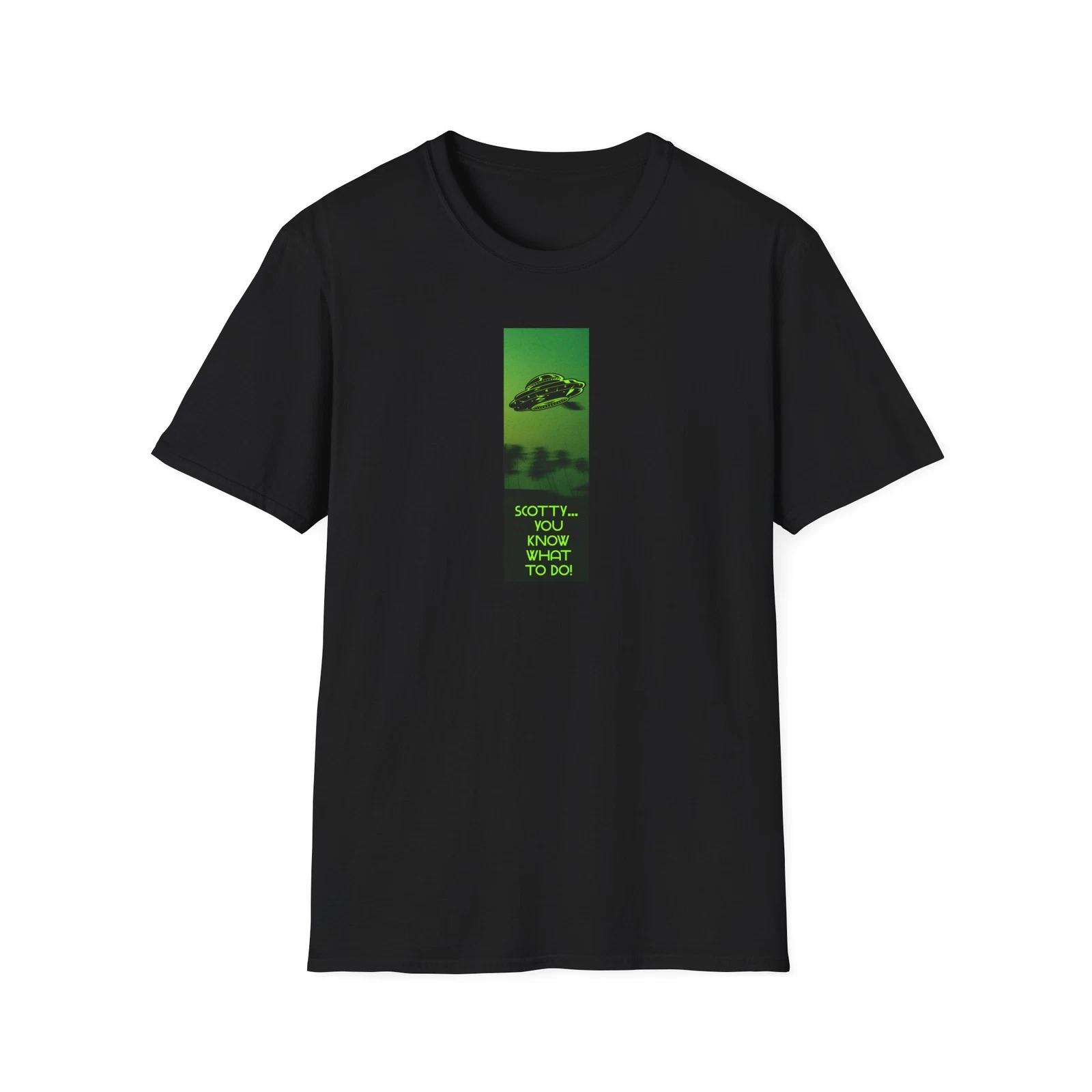 

Flying Saucer, Scotty, Beam Me Up, Funny, Retro, Star Track, Softstyle T-Shirt M