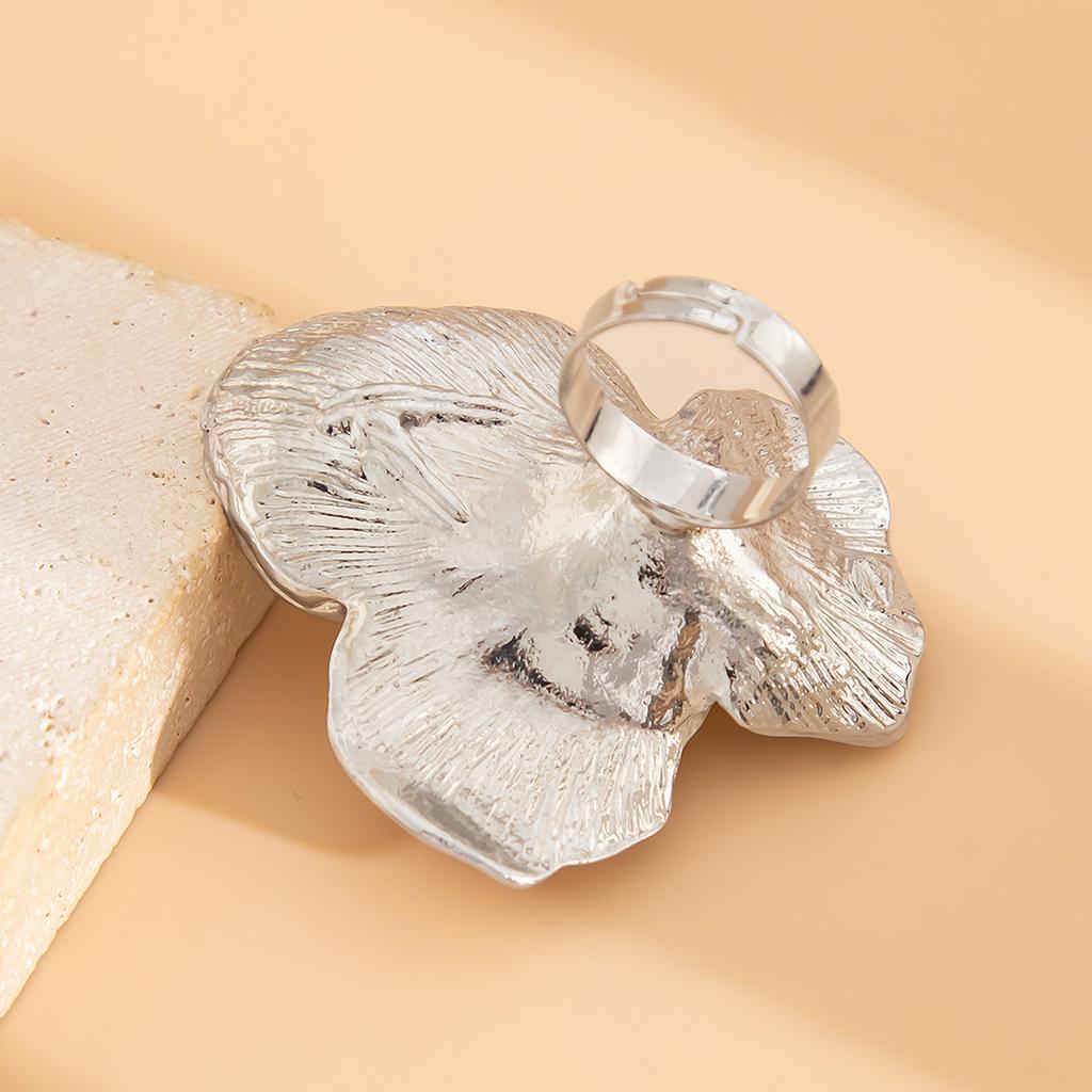 Flower Adjustable Rings Opening Rings Flower Finger Open Rings Alloy Texture Suitable for Various Occasion Wear