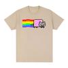 Kawaii Nyan Rainbow Cat Funny Meme Tshirt Unisexs Unisex Clothing Fashion Casual Cotton Tshirts Harajuku Short Sleeves T Shirts