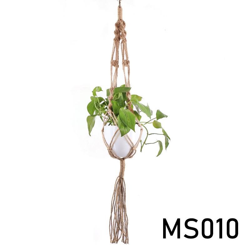 Flower Pot Hemp Rope Hanging Net Straw Macrame Plant Hanger Flower Pot Garden Holder Legs Hanging Rope Basket Balcony Decor