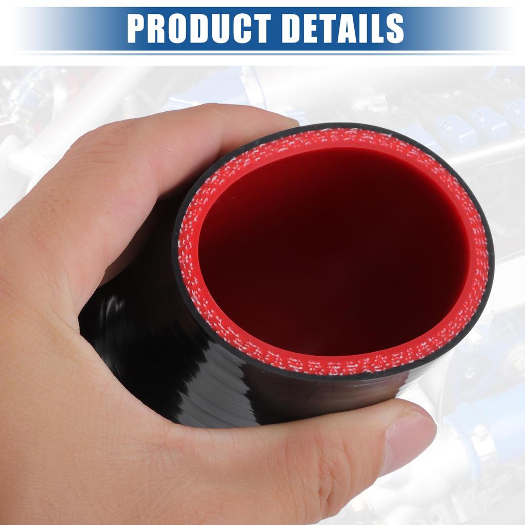 uxcell 90 Degree Elbow Coupler Silicone Hose, 4 Layers, 2 Clamps, 2.0 - 3.0