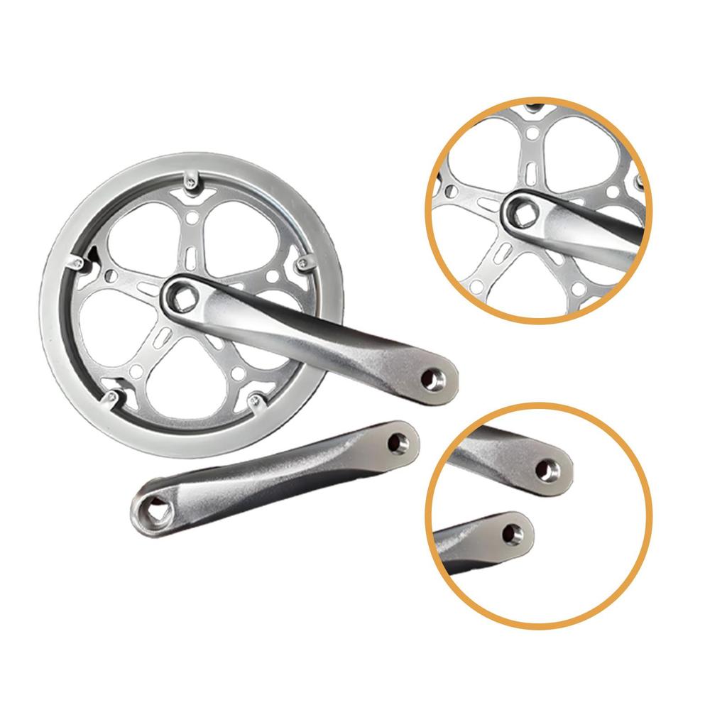 Chainring, Crank Arm, Single Crankset, Double Cover, Hollow Aluminum Alloy, Lightweight,