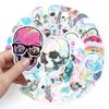 50 Skull Doodle Personality Trend Laser Gulle Card DIY Skateboard Water Cup Suitcase Sticker Waterproof