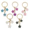 Sakura Oil Drop Keychain – Available in Black, White, Blue, Pink, Purple | Multiple Colors and Metal Parts | Luggage Accessory