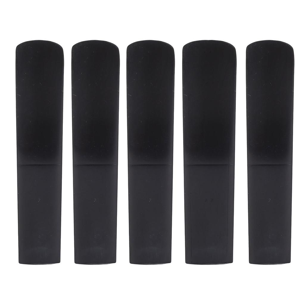 5Pcs Tenor Saxophone Reeds 2.5 Bb Resin Tenor Sax Reeds with Plastic Box for Beginners Professionals Black