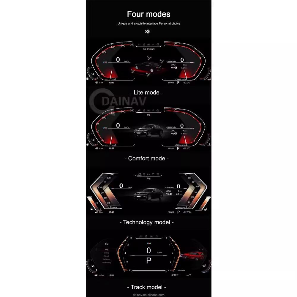 BMW X6 E71 Full LCD Instrument Panel Speedometer & Odometer with Water Temp Gauge Modification