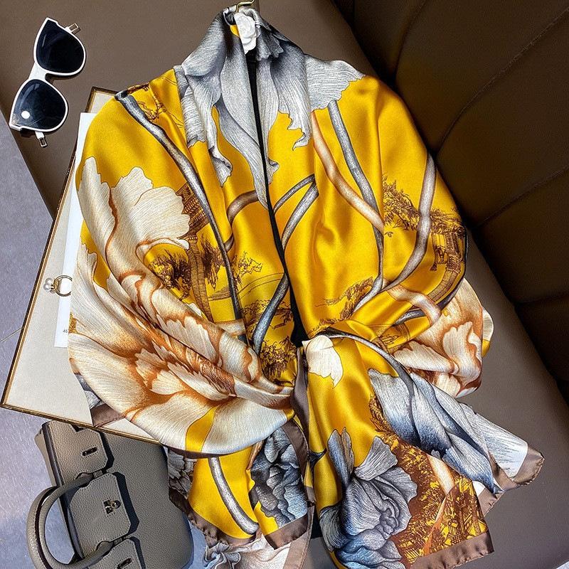 New Sunscreen Scarf for Women New Silk Satin Versatile Summer Sunscreen Silk Scarf Mother's Day Gift