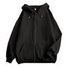Einfacher einfarbiger Reißverschluss-Hoodie Unisex Leere übergroße Kapuzenjacke Anpassbares Langarm-Sweatshirt