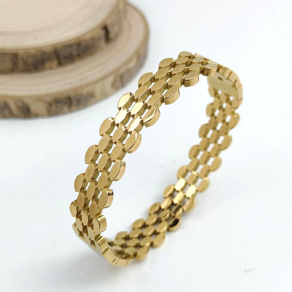New Honeycomb Sunflower 18K Gold-plated Stainless Steel Bracelet, Waterproof, No Rust and Fading, Wedding Party Gift