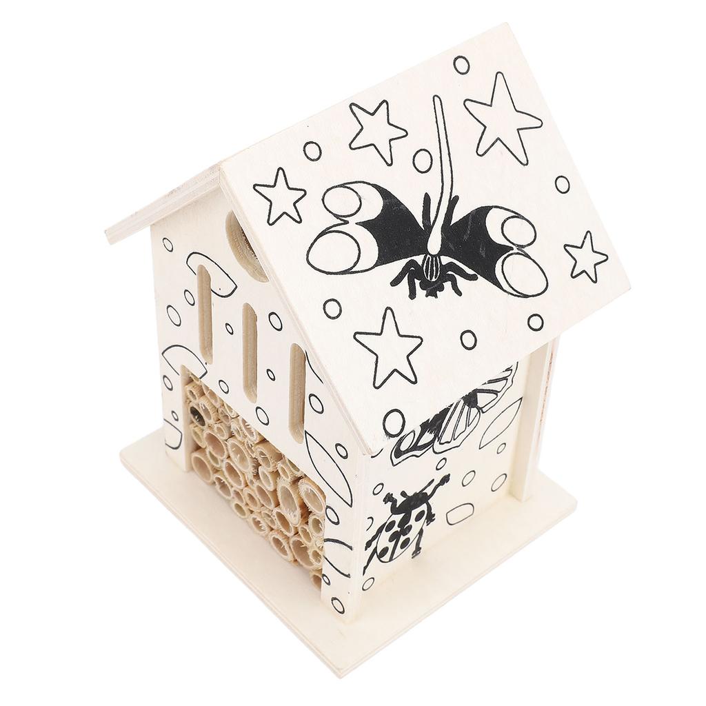Wooden Bee House Tube Bee Hotel Attract More Gentle Pollinating Bees To Your Garden Safe Wood Bee Home for Solitary Bees