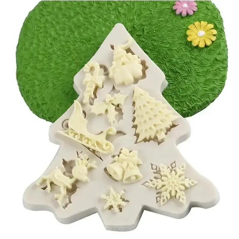 Kreativa Handgjorda Formar Julgran DIY Silikon Fondant Bakningsdekoration Verktyg Silikonform Chokladtillbehör