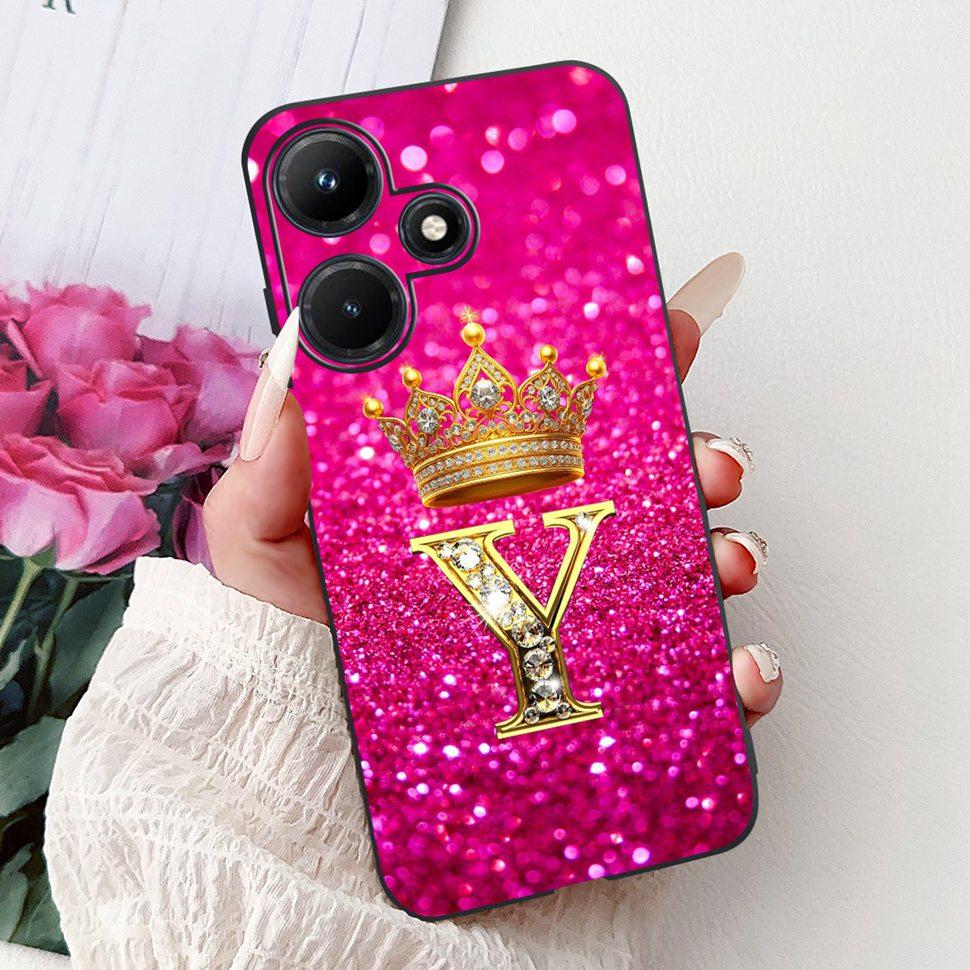 For Infinix Hot 30i Case X669 X669C Cute Crown Letters Cover Soft Silicone Phone Case For Infinix Hot 30i Hot30i Back Cover