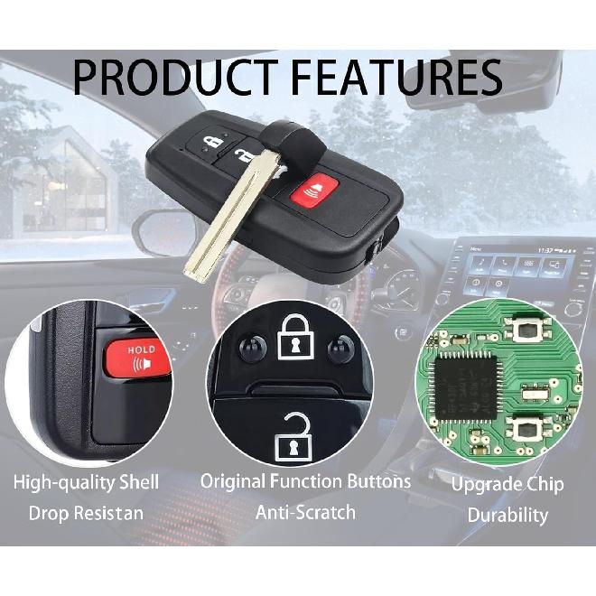 Smart Key for Toyota Camry 2018-2023, Alliskeys Key Fob Fit for HYQ14FBC 231451-0351 89904-06220 89904-06240