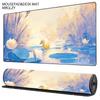 Cute Yellow Duck Lotus Large Extended Desk Mat Anime Scenery XXL Gaming Mouse Pad Non Slip Rubber Keyboard Mat Office Home Decor