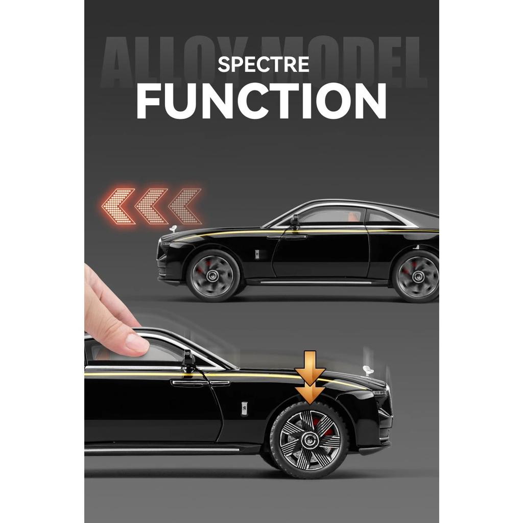 1/24 Rolls Royce Spectre Starlight Headliner Alloy Diecasts & Toy Model Vehicles Car Model Sound and Light Collection Kids Toy