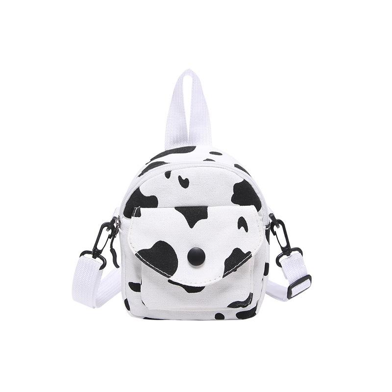 Milk Pattern Backpack Women Bag Trendy Fashion Shoulder Bag Casual Crossbody Bag