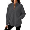 Women's Fashion Casual Half Zip Sweatshirt Color Loose Fit for Everyday Wear