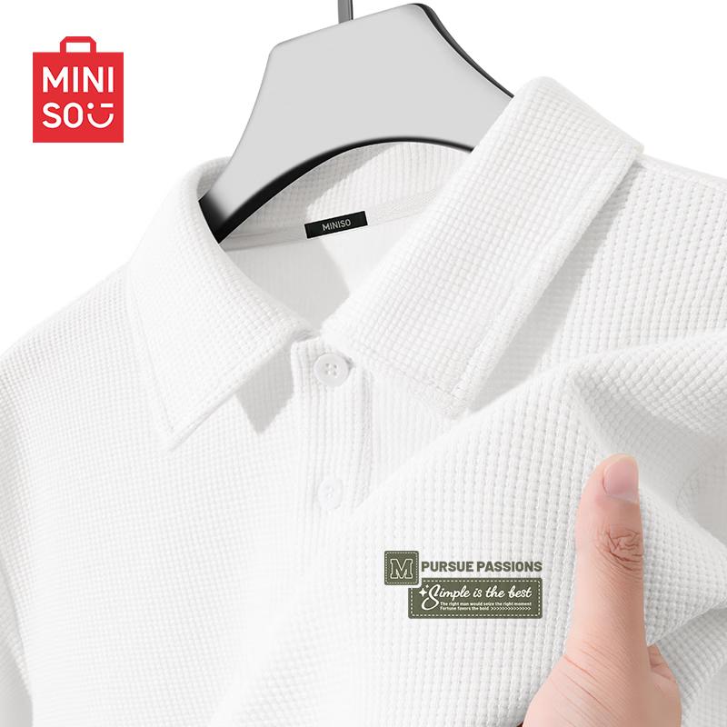 MINISO Men's 2026 Summer Waffle Polo Shirt