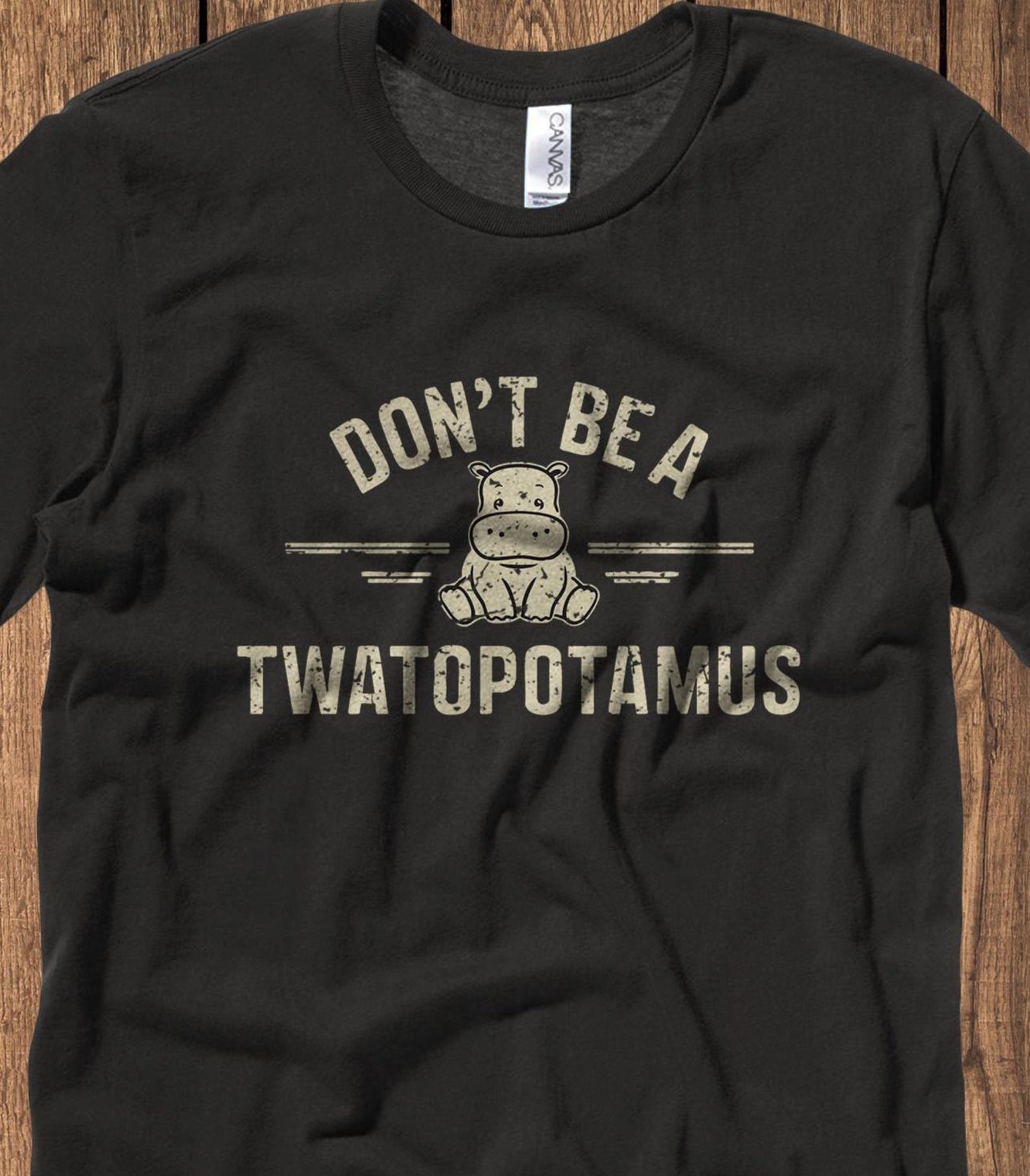 Funny Hippo T-Shirt: Sarcastic Twatopotamus Pun, Offensive Humor M