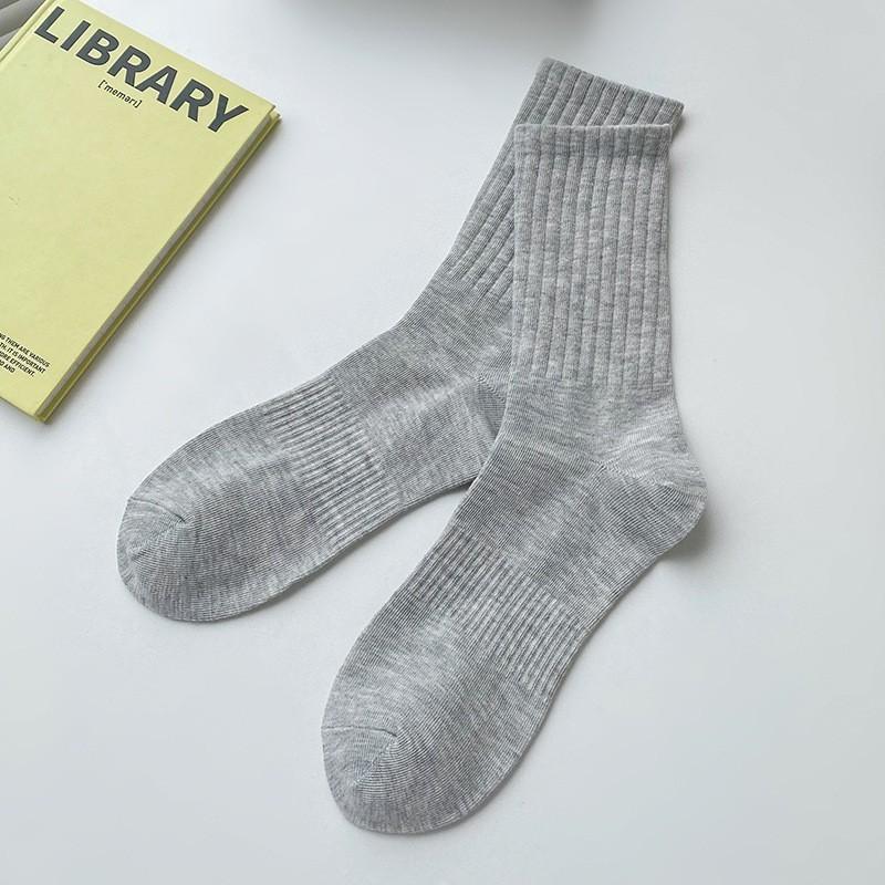 Socks Of The Same Pure Cotton Boneless Medium Tube Socks Sweat-Absorbing Deodorant Sports Cotton Solid Color Stacking Socks