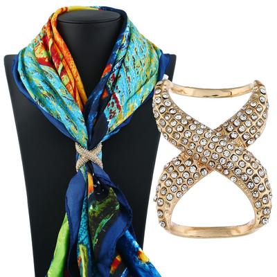 Japanese Silk Scarf Buckle, Fashion Creative Diamond-Encrusted Scarf Silk Scarf Buckle