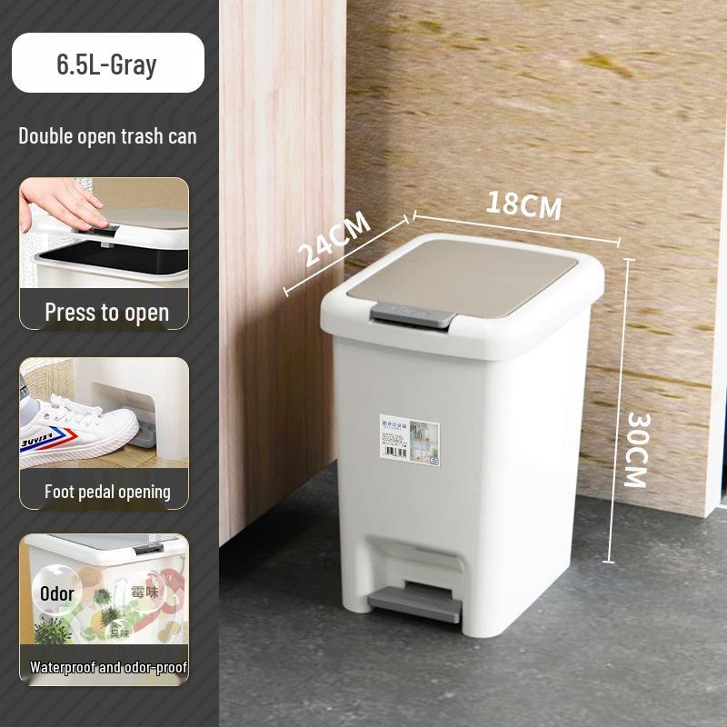 Large Foot-Operated Trash Can with Lid for Living Room