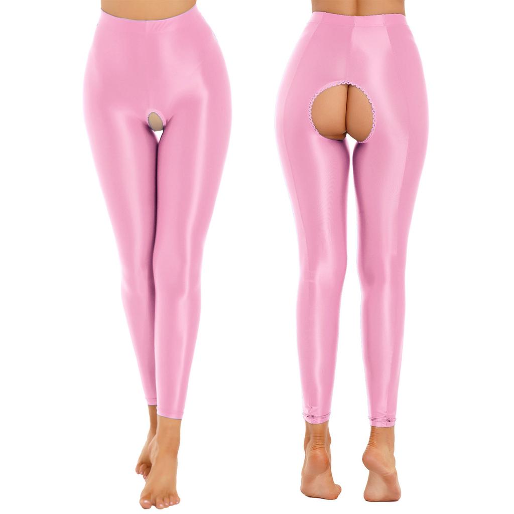 Nylon Glossy Pantyhose Sexy Stockings Shiny Yoga Leggings Sport Women Fitness High Waist Tights