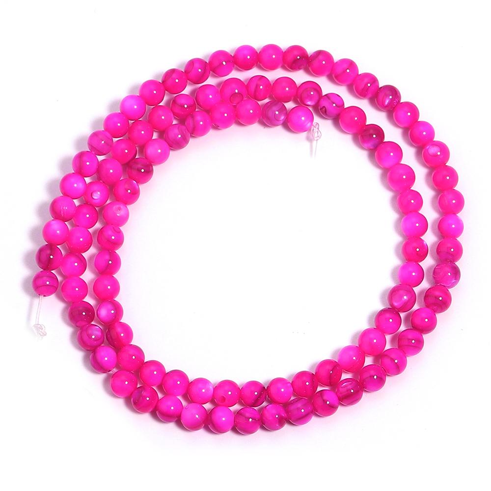 1 String 4mm Natural Shell Round Beads Colorful Loose Spacer Ball Beads For DIY Exquisite Bracelet Necklace Jewelry Supplies