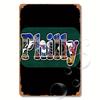 Vintage Philadelphia Sports Fan Metal Tin Sign  Retro  Wall Decor with Team Colors  Player Silhouettes Perfect for Living Roo